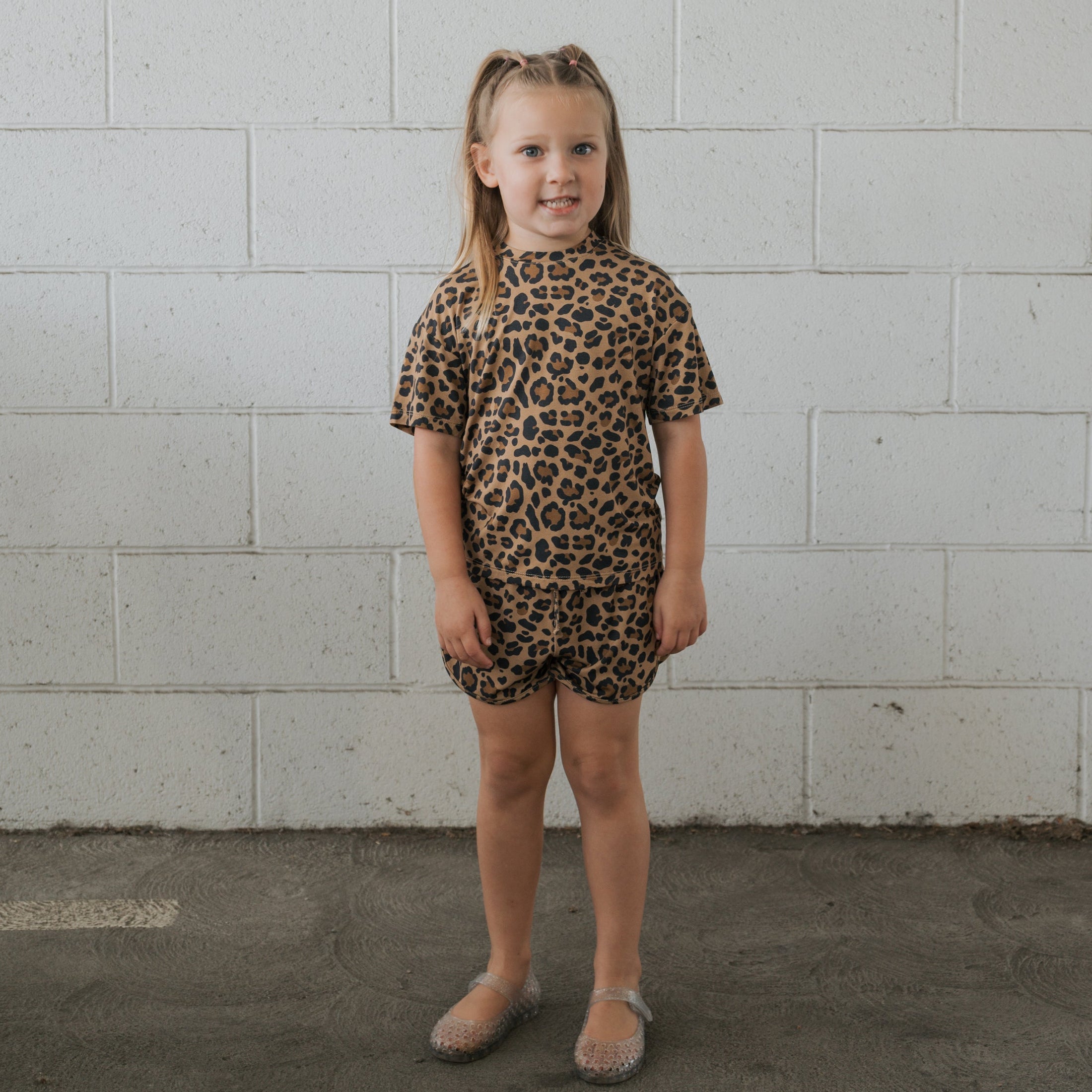 Girl's Bamboo Short Set | Leopard
