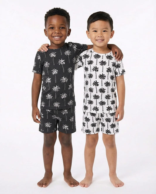 Bamboo Shorts Set | Palm Style Black
