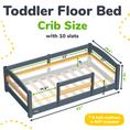Load image into Gallery viewer, Crib Size Wooden Floor Bed Frame with Rails for Toddlers Age 1–3
