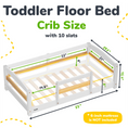 Load image into Gallery viewer, Crib Size Wooden Floor Bed Frame with Rails for Toddlers Age 1–3
