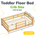 Load image into Gallery viewer, Crib Size Wooden Floor Bed Frame with Rails for Toddlers Age 1–3

