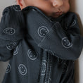 Load image into Gallery viewer, Bamboo Zip Pajamas | Smiley Ribbed
