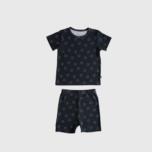 Bamboo Short Set | Smiley Ribbed