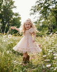 Load image into Gallery viewer, Smocked Dots Tulle Dress - Champagne

