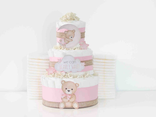 Teddy Bear Diaper Cake Collection - Pink