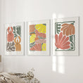 Load image into Gallery viewer, Boho Chic Botanical Decor. Set of 3 Abstract Flowers Prints
