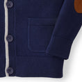 Load image into Gallery viewer, Tipped Organic Cardigan with Elbow Patches - Baby

