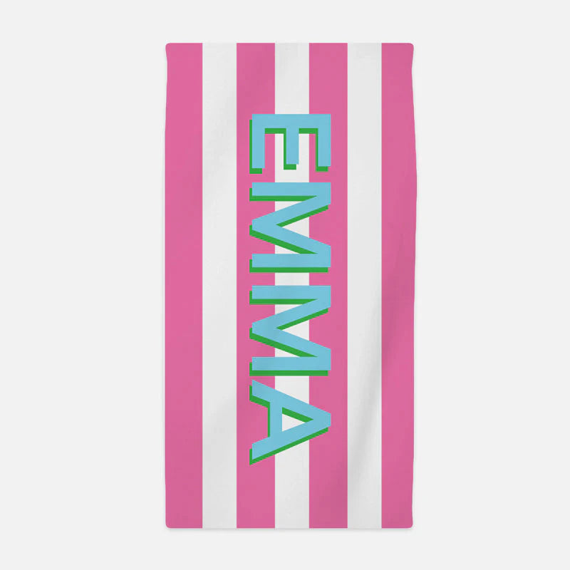Big Name Pink Beach Towel