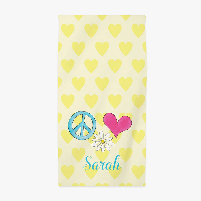 Peace and Love Beach Towel