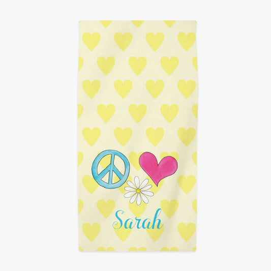 Peace and Love Beach Towel