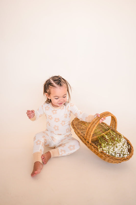 Blush Daisy Bamboo Kids Pajama Set