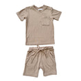 Load image into Gallery viewer, Two-Piece Ribbed Short Set - Tan
