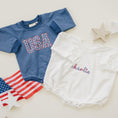 Load image into Gallery viewer, USA Stars Sweatshirt Romper

