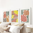 Load image into Gallery viewer, Boho Chic Botanical Decor. Set of 3 Abstract Flowers Prints
