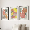 Load image into Gallery viewer, Boho Chic Botanical Decor. Set of 3 Abstract Flowers Prints
