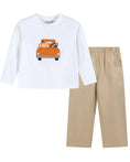 Load image into Gallery viewer, White Football Truck Shirt and Brown Pants Set
