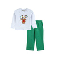 Load image into Gallery viewer, White Pompom Reindeer and Green Pants Set

