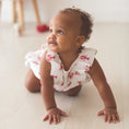 Load image into Gallery viewer, Sleeveless Bubble Romper with Ruffles - Lobster
