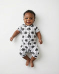 Load image into Gallery viewer, Bamboo Shorty Romper  | Palm Style White
