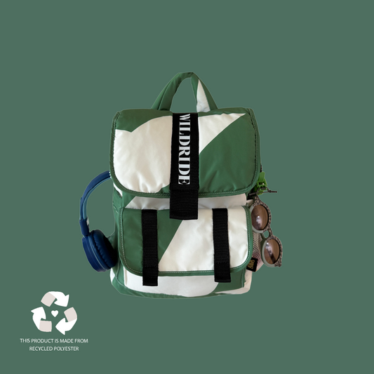 Recycled Kids Backpack Green Graphic