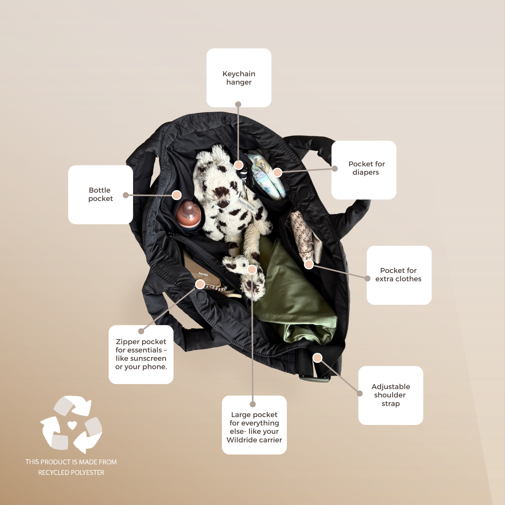 Mom Shoulder Bag Black