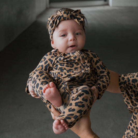 Bamboo Zip Pajamas | Leopard