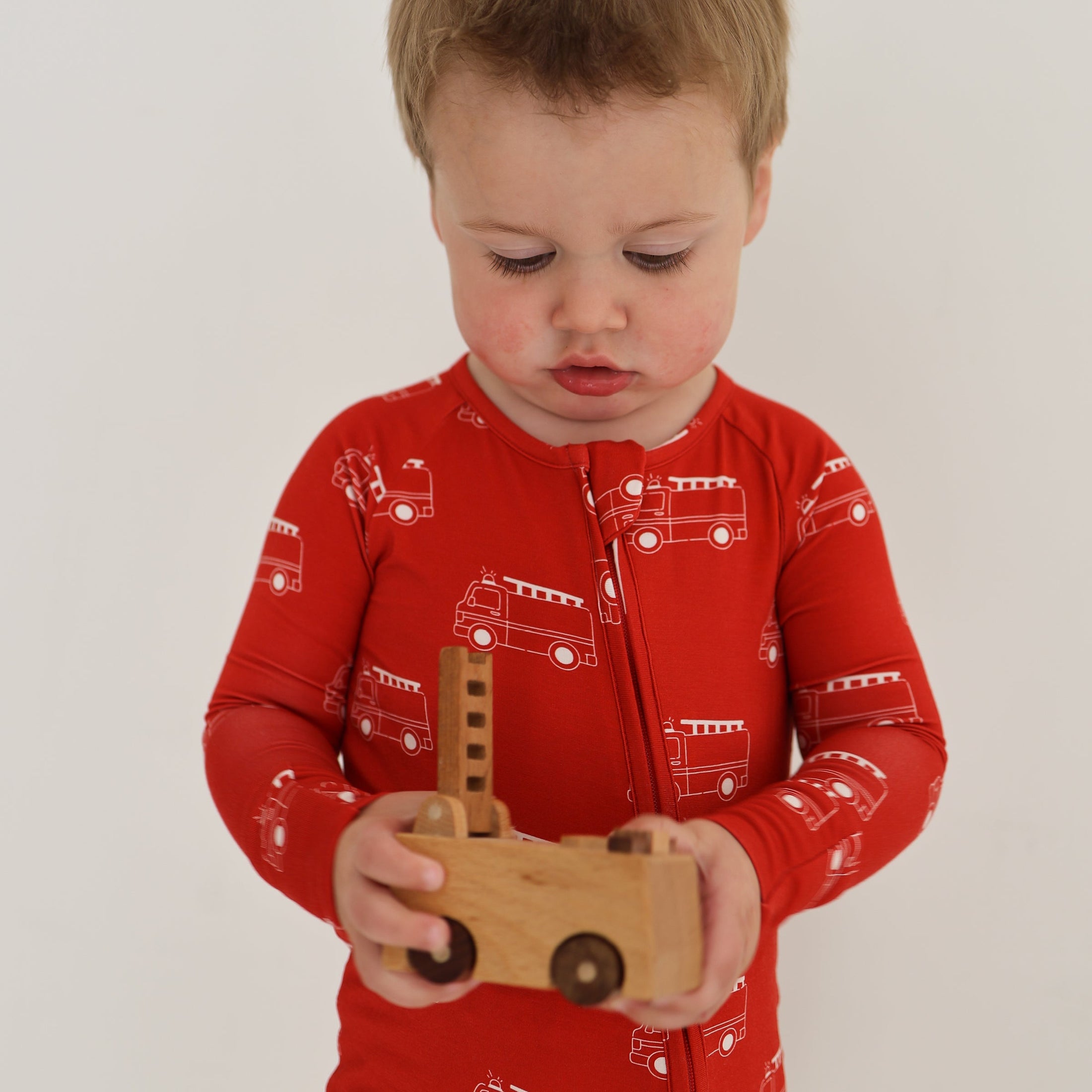Bamboo Zip Pajamas | Fire Truck