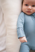 Load image into Gallery viewer, Arona Blue Ribbed Baby Pajamas | Zipper Romper
