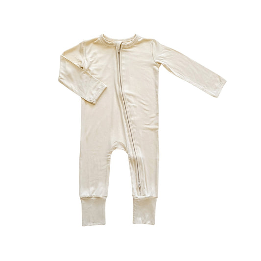 Cream Baby Pajamas | Zipper Romper